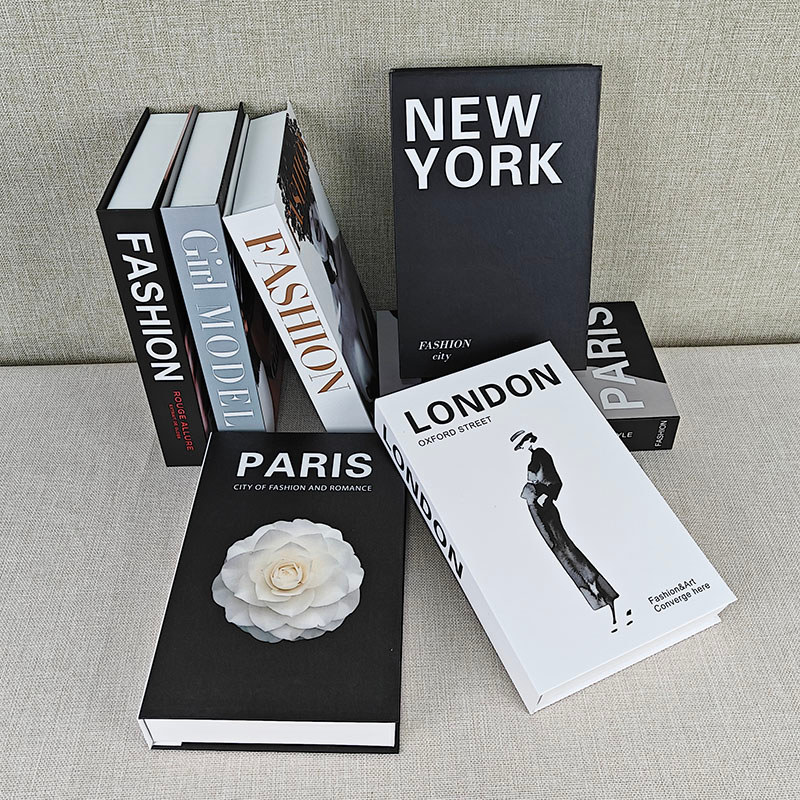Paris London Luxury Fake Books Art Decoration Fashion Perfume Girl Magazine Book Storage Box Coffee