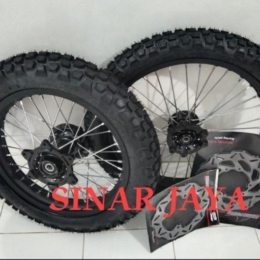 PAKET Komplit Velg Klx 16 19 - 18 21 - Paketan Velg Cross Trail crf - Hitam, klx 16 19