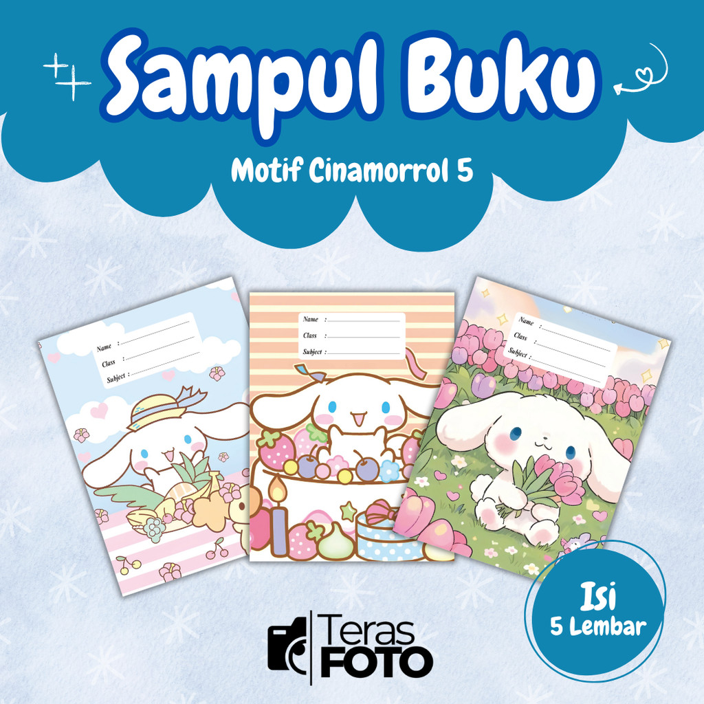 (Isi 5 Lembar) SAMPUL BUKU MOTIF ESTETIK CINAMORROL 5/ SAMPUL BUKU TULIS SIDU CAMPUS BIGBOSS / SAMPU