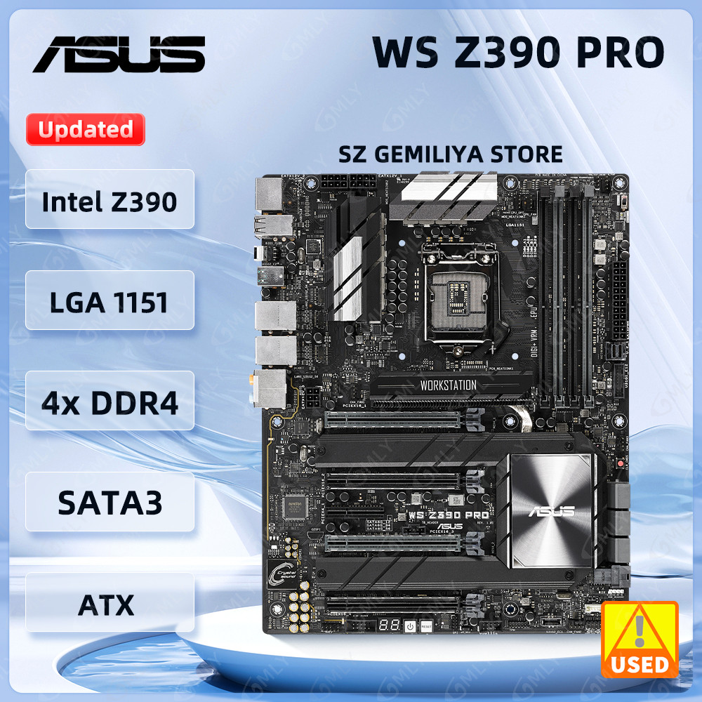 Asus Ws Z390 Pro Motherboard Intel Z390 Lga 1151 Ddr4 64Gb M.2 Atx Support Core I3-8100 I3-8300