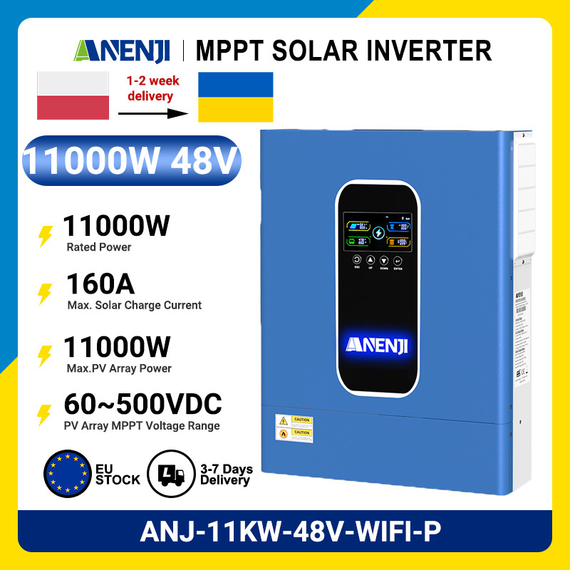 Hybrid pure sine solar inverter 11KW 6.2KW 5K 4KW solar inverter charger 24V 48V 160A MPPT hybrid