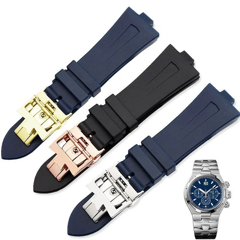 Rubber Silicone Watch Band For Vacheron Constantin Overseas Vc 47450 Vc 49020 Watchbands Men
