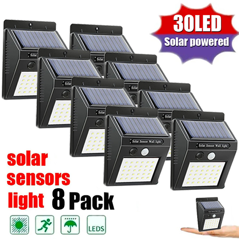 6/30 Led Solar Light Pir Motion Sensor Wall Light Outdoor Solar Lamp Waterproof Solar Powered