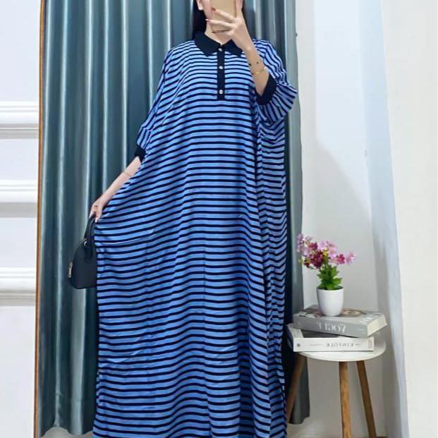 Kaftan Bella Motif Salur Kekinian//kaftan Bella Motif Salur Bahan Rayon
