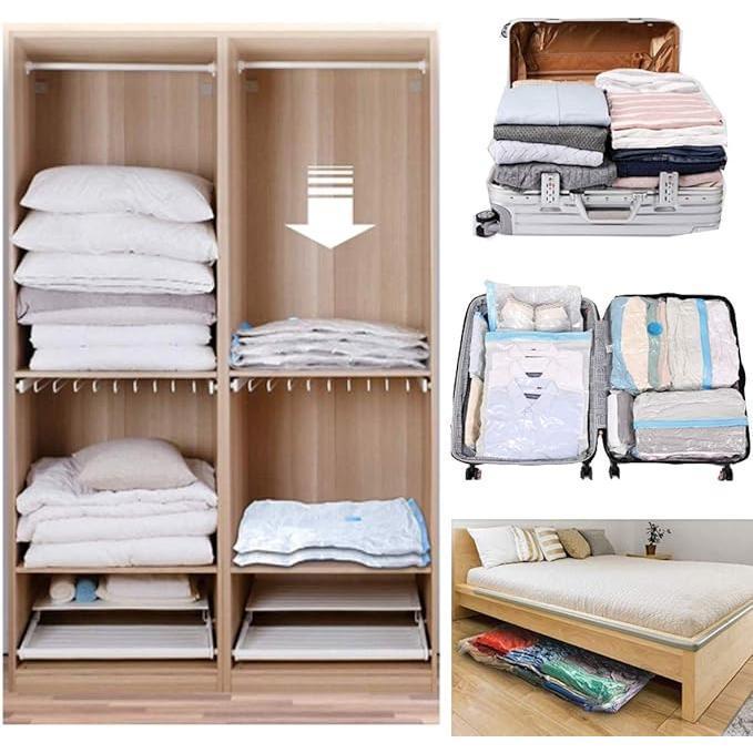 "New" Plastik Vacum Baju Vacum Bag Vakum Baju Traveling Akum Baju Traveling Dan Pompa Plastik Vakum