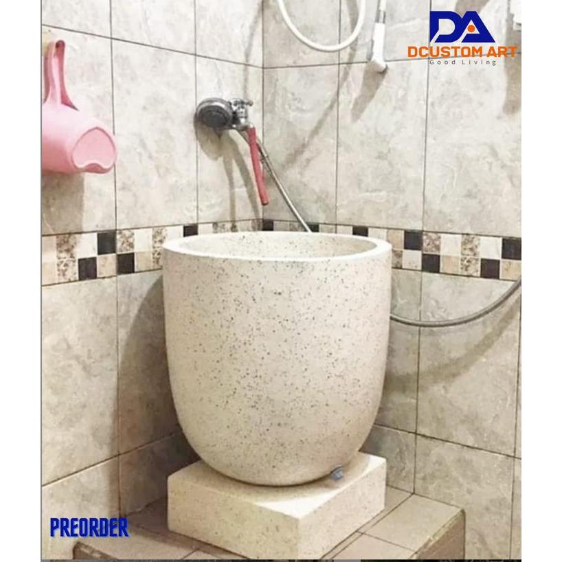 Bak Mandi Teraso Kapsul Granit + Tatakan