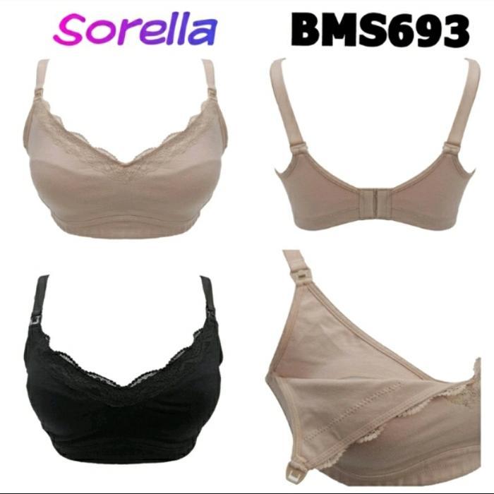 Bms693 Bra Menyusui Katun Sorella Tanpa Kawat 34C 36B 36C 38B