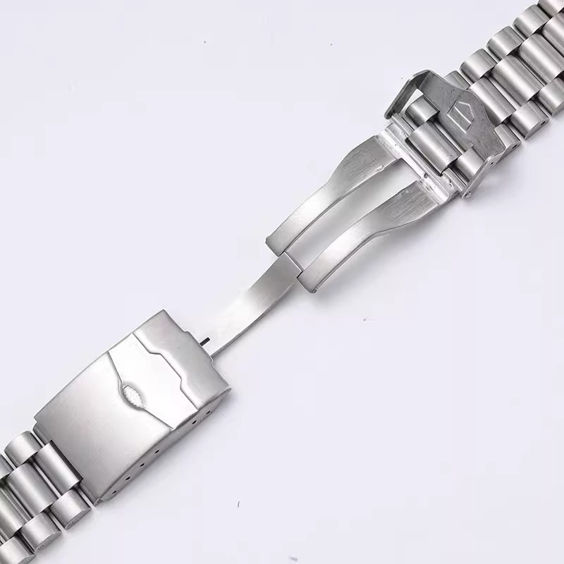 Solid Stainless Steel Watchbands For TAG heuer F1 Watch Strap Flat End Push Button Deployment buckle