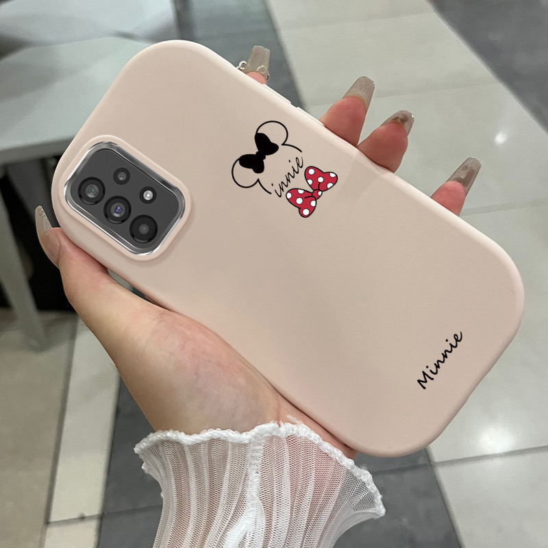 Casing Hp Untuk Samsung Galaxy A73 5G A72 5G A71 Case Pita Minnie pink Kasing Silicone Elips Full Co