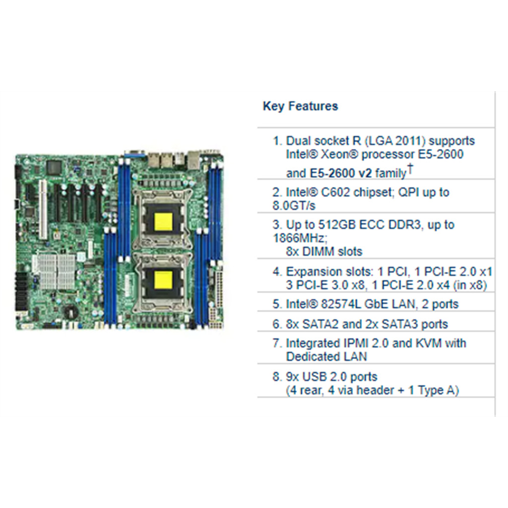 original X9DRL-IF X79 C602 chipset supports NVME PCI-E split dual-channel CPU ATX server