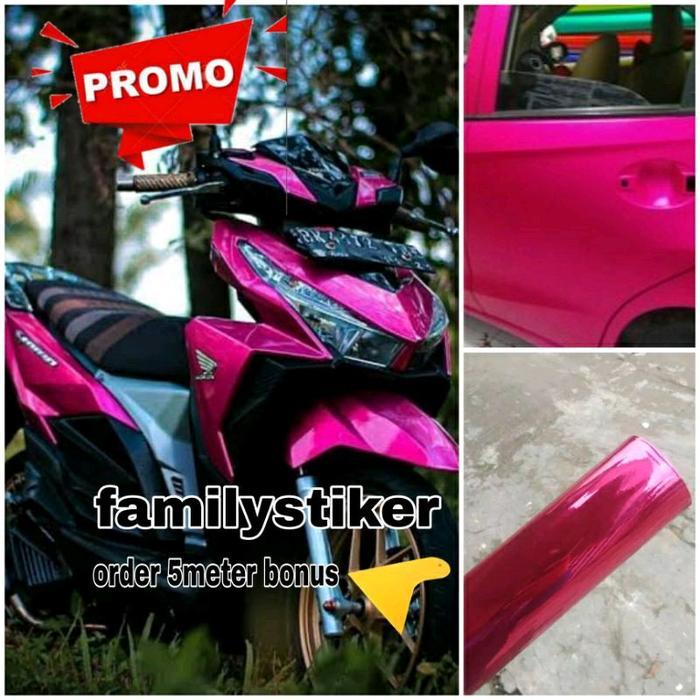stiker skotlet motor pink crom setiker motor pink mettalik skotlet stiker motor mobil Crome