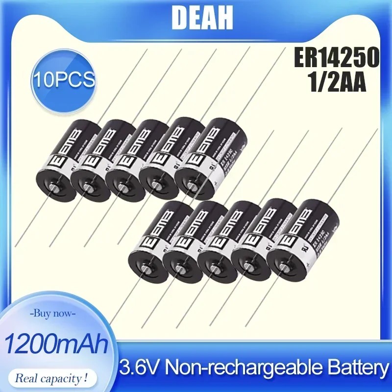 10PCS 3.6V ER14250 ER 14250 CR14250SL 1/2AA PLC Industrial Lithium Battery For Camera Water Meter