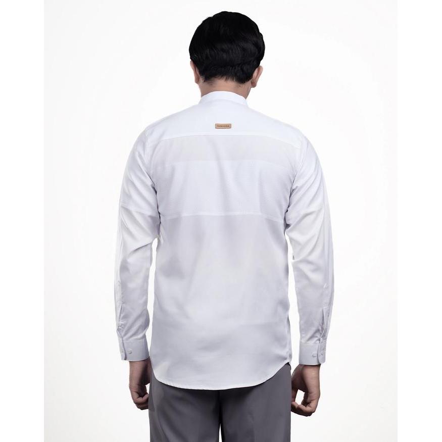 Fadkhera Waldan Baju Kemeja Koko Modern Pria Fadkhera Koko Putih White