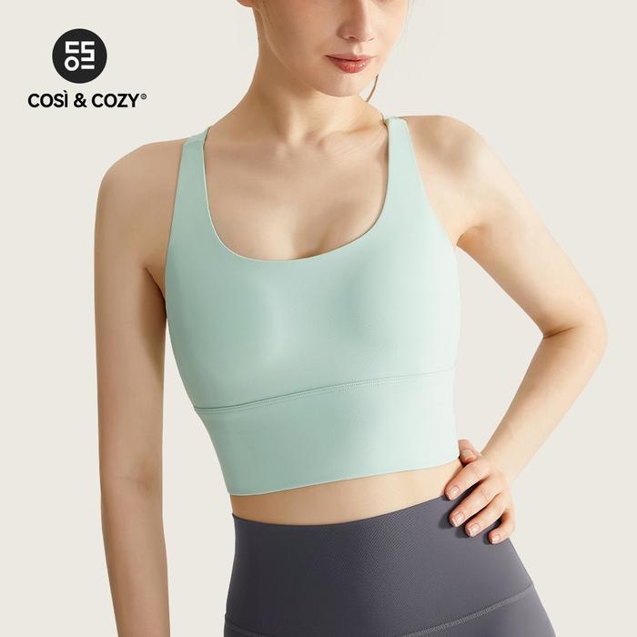 Cosi Cozy Sport Bra Baju Olahraga Wanita Open Back Cross Back Tali Bahu Silang Tipis Bantalan Dada