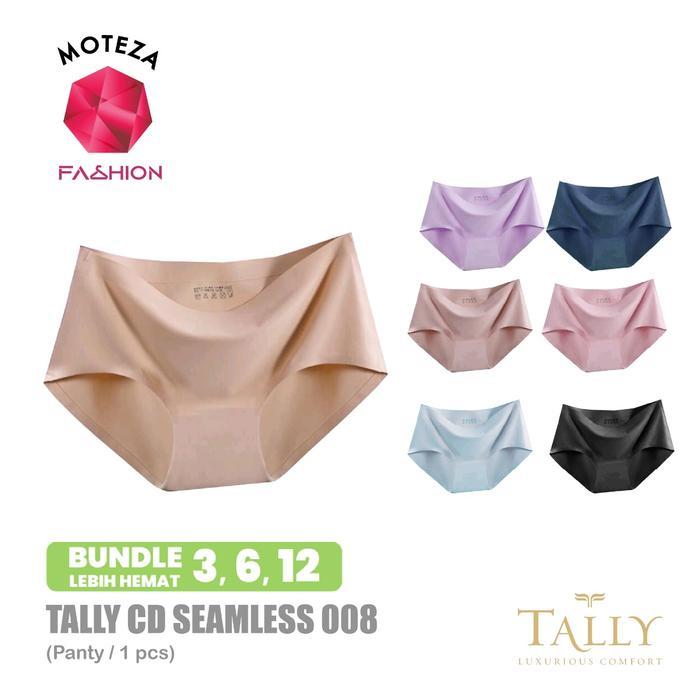 Isi 3 Tally Celana Dalam Wanita -Cd 008 -Seamless Tanpa Jahitan Anti Nyeplak Katun Motif Bunga Waist