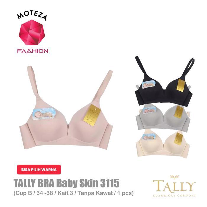 Tally Bra Wanita - Bh 3115 - Busa Tipis Cup A - B Tanpa Kawat Kait 3 Size 34 - 38 Seamless Nyaman