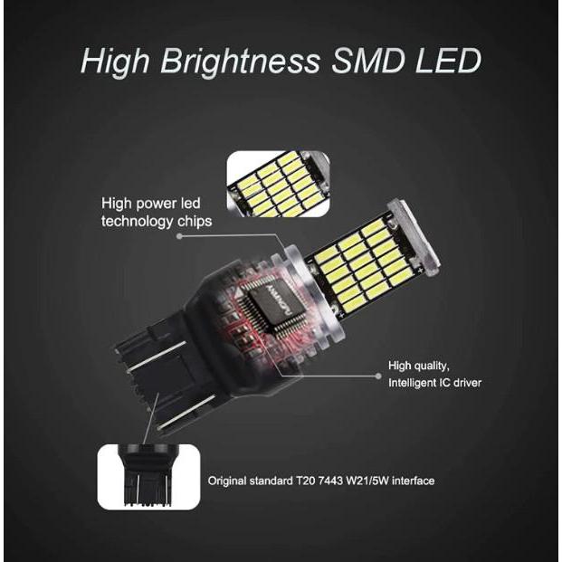 "New" Lampu LED Sein Sen Tancap T20 7443 45 Titik SMD Rem Mobil Superbright