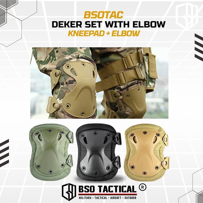 Decker Set Lutut Siku Tactical Outdoor Kneepad set with Elbowpad