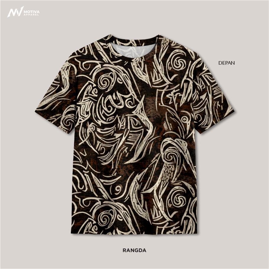Kaos Etnik Motif Rangda Full Printing Kekinian Stylish | Baju 3D Anak dan Dewasa Unisex - Motiva