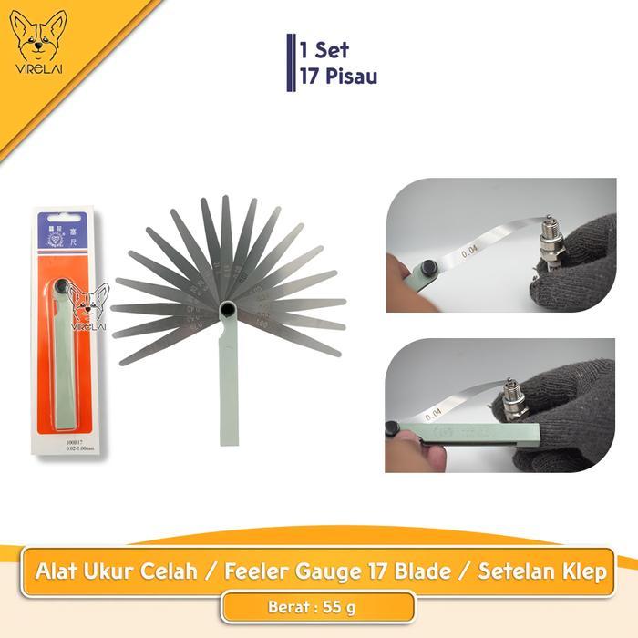 ALAT UKUR CELAH / FEELER GAUGE 17 BLADE / PULLER FEELER / SETELAN KLEP