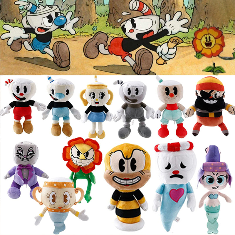 25cm Adventure Game Cuphead Plush Toys Mugman The Devil Legendary Chalice Plushie Dolls Stuffed