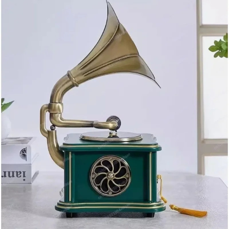 GOOD Factory Price Portable Version Gramophone Retro Style Subwoofer Speaker Bluetooth Phonograph