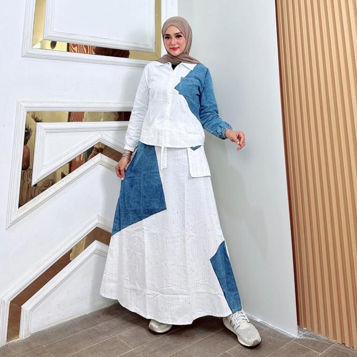 Takeru One Set Jeans Fashion Muslim Wanita Kekinian