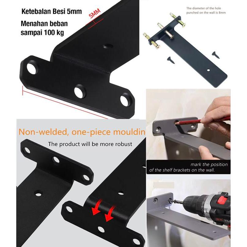 Informa - Siku Rak Besi Tebal Tembok Dinding Lemari
