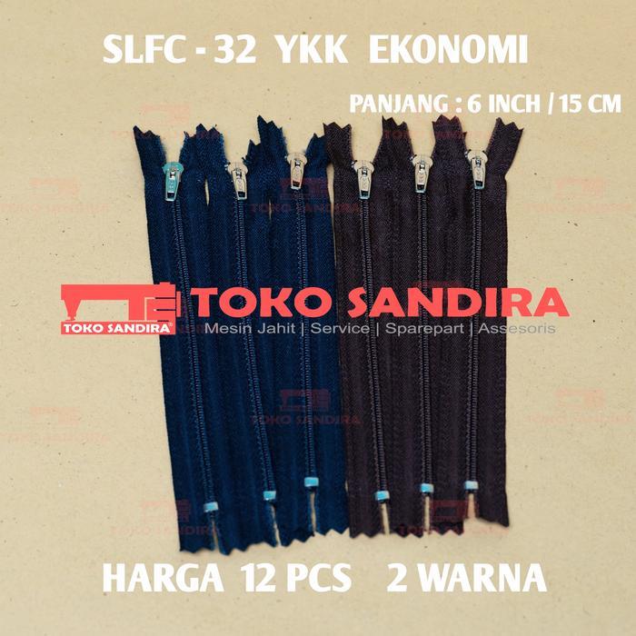 "New" 12 Pcs 2 warna Resleting celana YKK 6 in/15 cm/Zipper YKK/resleting YKK Kepala nickel SLFC
