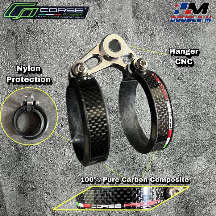 KLEM KLEMAN BREKET KNALPOT 2 TAK CARBON KARBON SELENCER ARROW ORIGINAL QUALITY