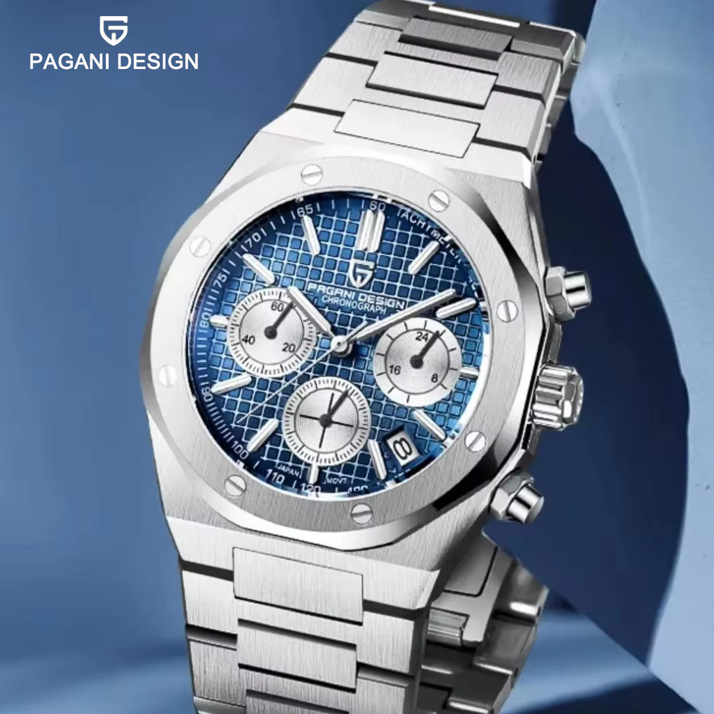 2025 PAGANI DESIGN PD1707 Mens Quartz Wristwatches 40MM Stainless Steel Sapphire Glass Waterproof