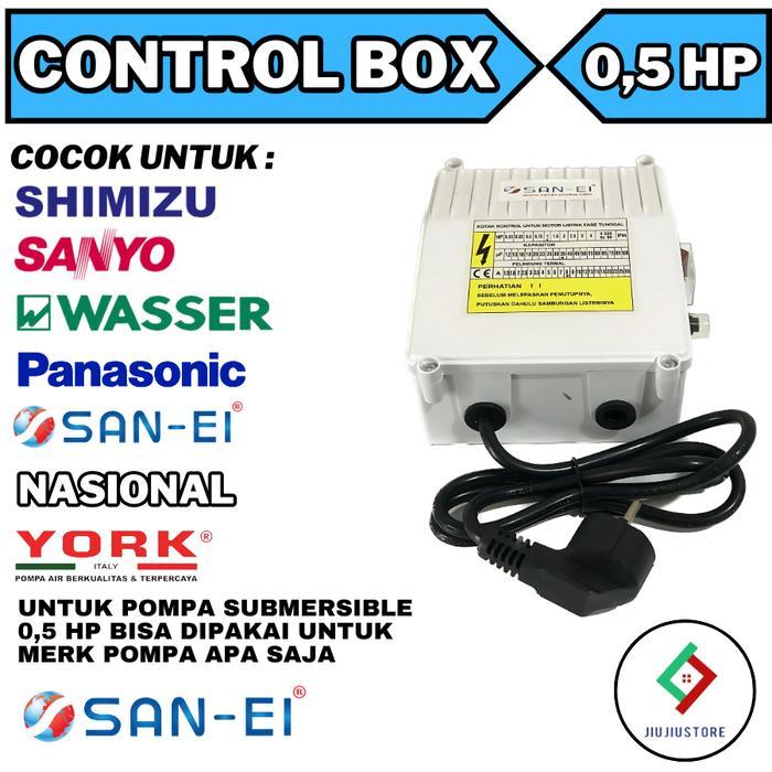 Stok Baru SAN EI CONTROL BOX 0,5HP CONTROL BOX POMPA SUBMERSIBLE UNVIERSAL 0,5 HP BOX PANEL POMPA