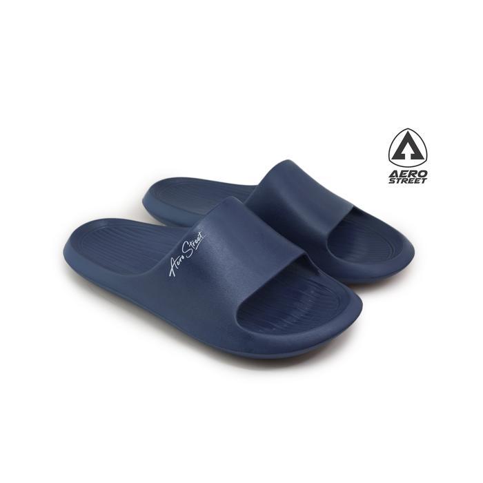 PROMO Aerostreet 39-44 Ceilo Navy - Sandal Sendal Selop Slip On Casual Pria Wanita Aero Street