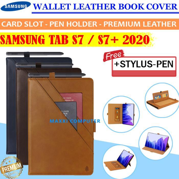 Samsung Galaxy Tab S7 S7 Plus Flipcover Bookcover Dompet Case Kulit Co