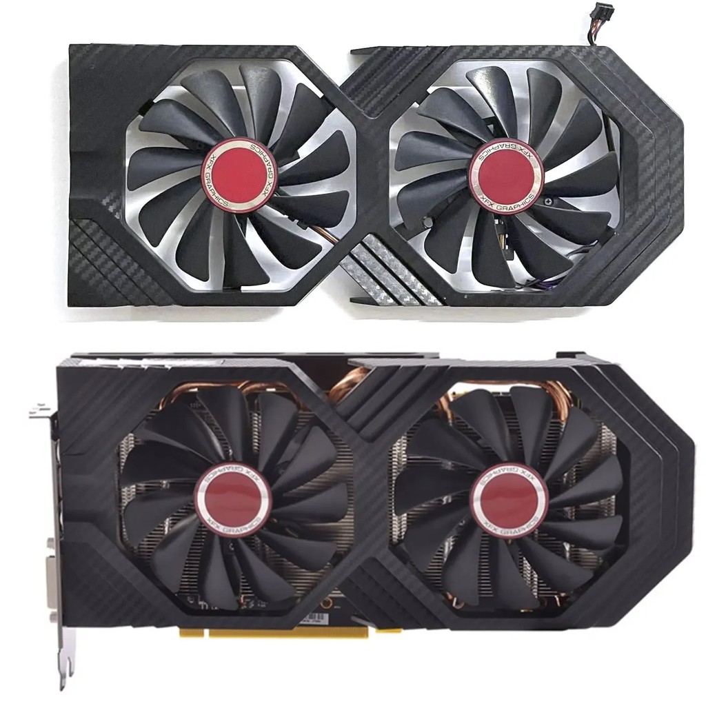 New For XFX Radeon RX580 588 590 598 GTS BLACK EDITION OC Graphics Card Replacement Fan panel with f