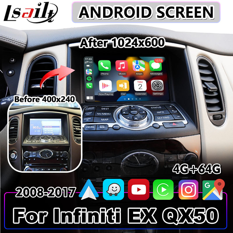 Lsailt 7 Inch CP / AA Android Car Multimedia Auto Play Interface Screen for Infiniti EX25 EX35 EX37 