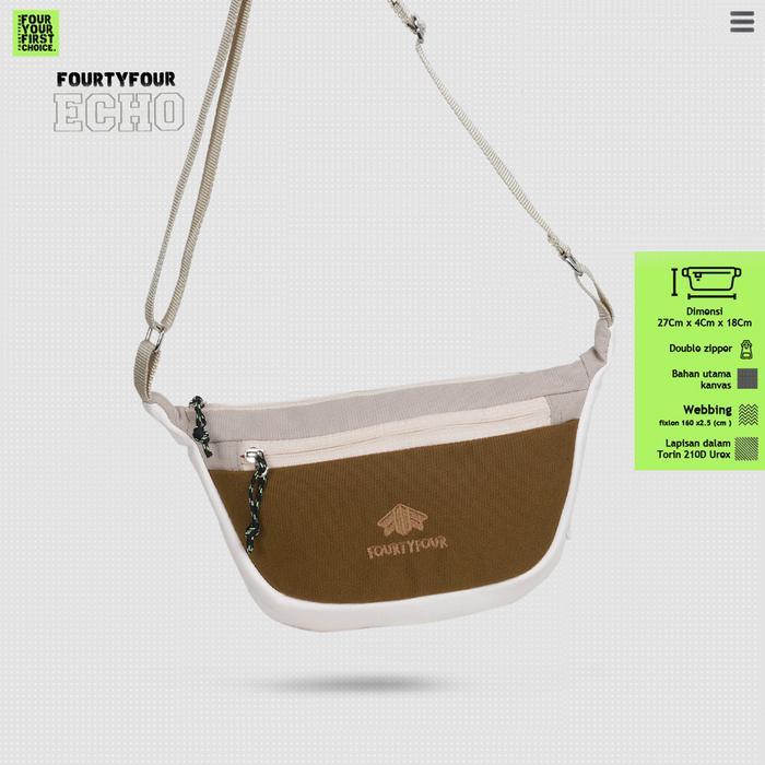 Aerostreet.Shoes - Fourtyfour Echo Waterproof - Tas Selempang Kanvas Anti Air Wanita Casual