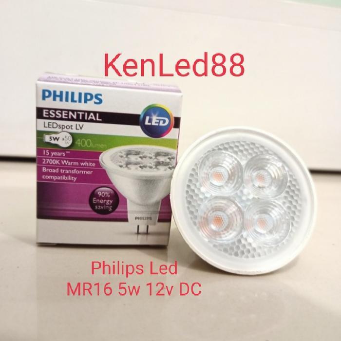 "New" PHILIPS Lampu Sorot Spotlight 5W/5Watt 12V DC Halogen Led Spot MR16