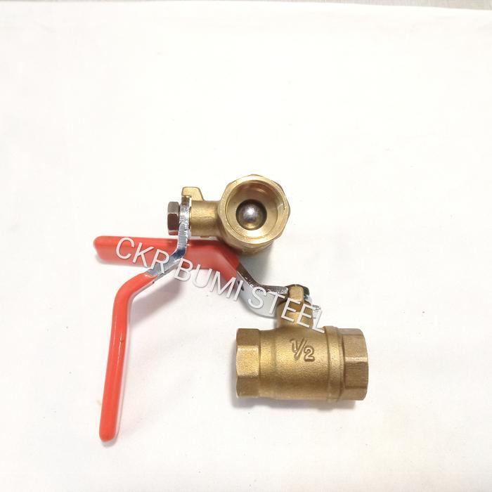 BALL VALVE 1/2" INCH KUNINGAN / STOP KRAN 1/2" INCH KUNINGAN