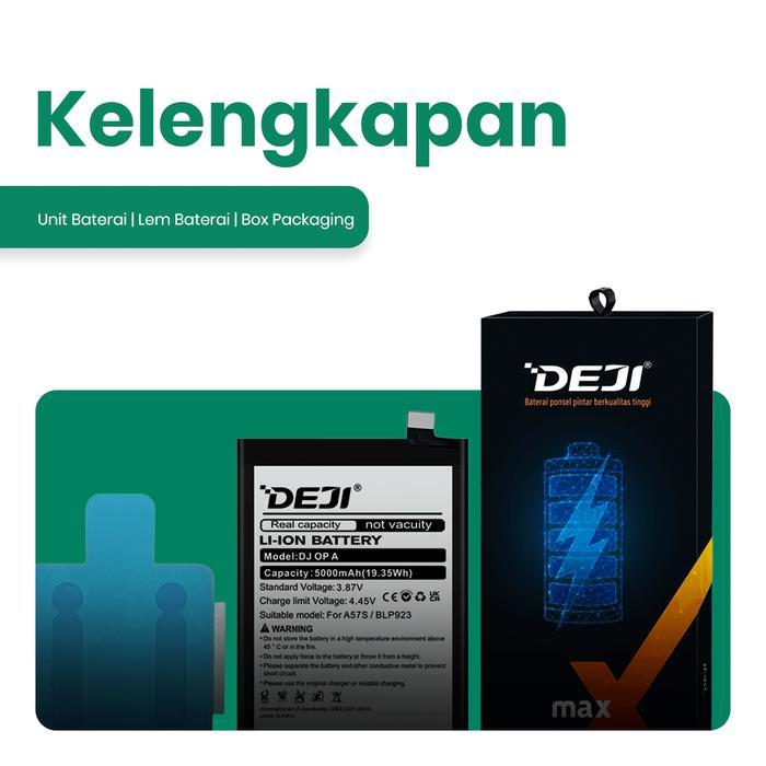 DEJI BATERAI BLP923 FOR OPPO A57 4G 2022/A57 5G/A57S/A77 5G/A77S/A78 5G/A97 5G/C51 5G 5000MAH 3.87VH