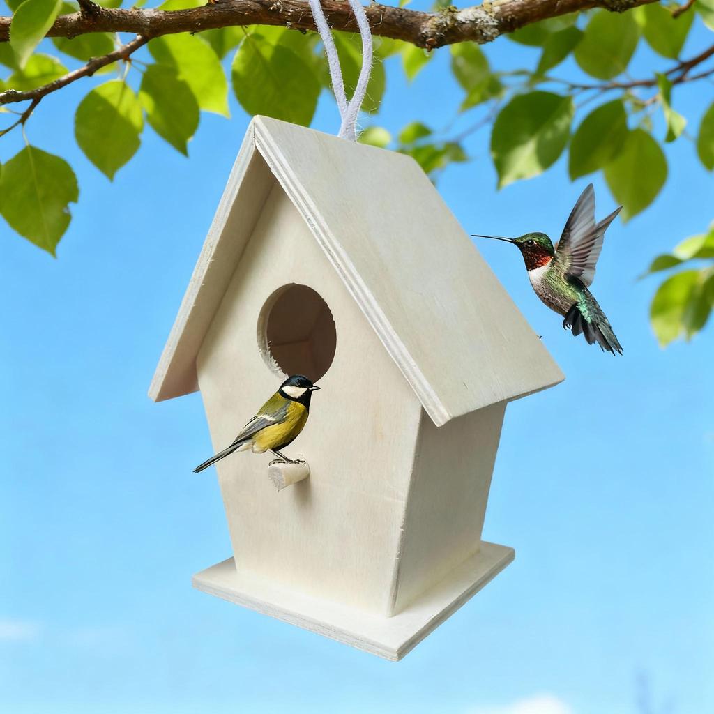 Wooden Bird Nest, Mini Wooden Birdhouse, Garden Hanging Birdhouse, Bird Feeder, Yard Decoration,