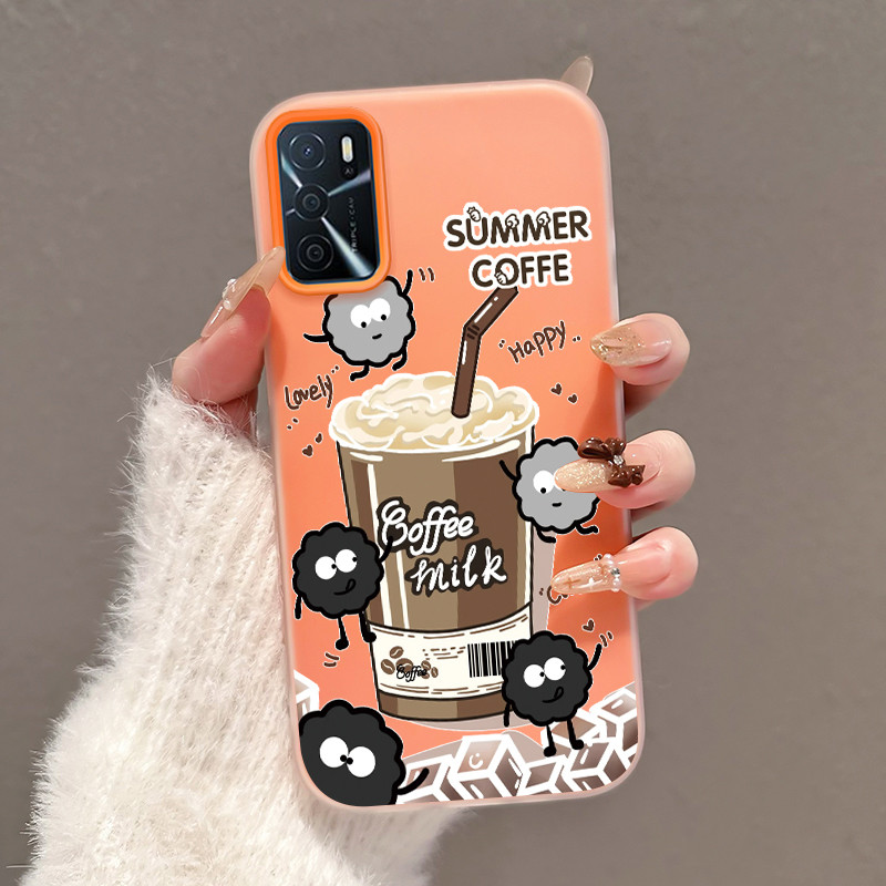 Casing Hp Untuk OPPO A16 OPPO A16s OPPO A54s Case Casing Pola kopi Cesing HP Kasing Jelly pelindung 