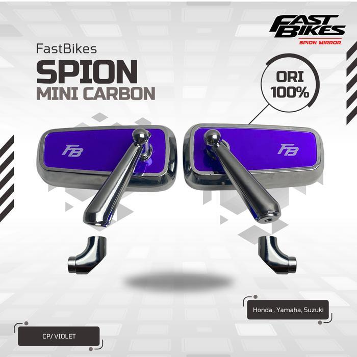 "New" FASTBIKES Kaca Spion Variasi Chrome Hitam Mini Karbon Universal Vario Mio Beat Aerox Nmax