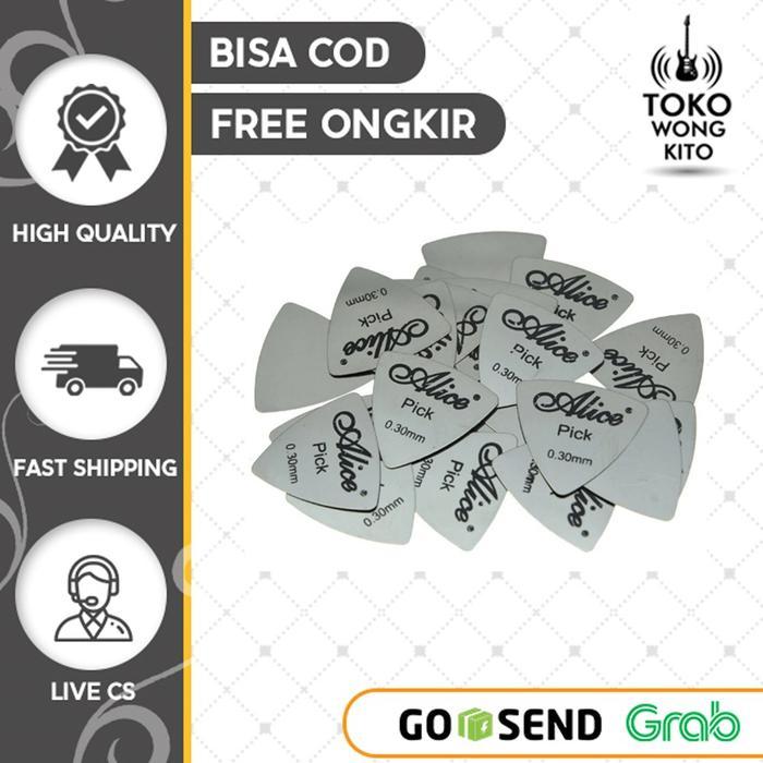 Pick Gitar Alice Metal dan Besi Stainless Steel Guitar Picks 0.30mm