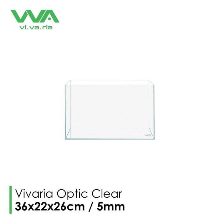 Peha1 Aquarium Optic Clear 36 cm Vivaria Akuarium Kaca Bening 36x22x26 5mm + PACKING KAYU