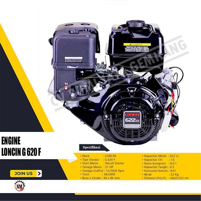 MESIN PENGGERAK BENSIN / GASOLINE ENGINE LONCIN G 620 ES