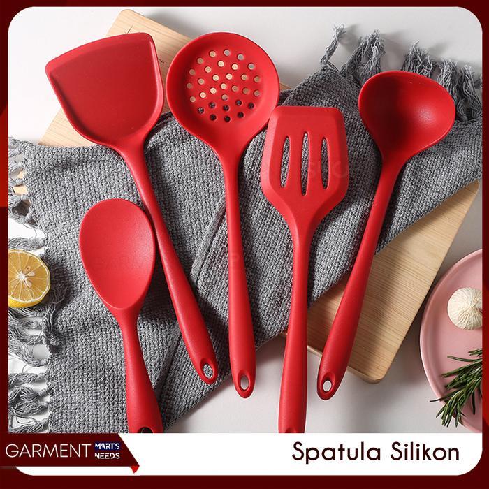 SPATULA SILIKON SUTIL SILICONE KITCHEN TOOL SET TEFLON WAJAN MASAK HITAM CENTONG LUBANG PRIVASI AMAN