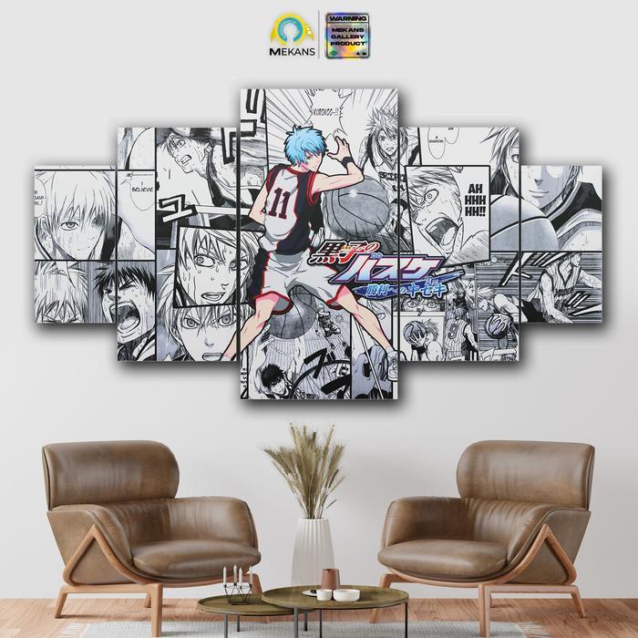 MEKANS 1 SET Pajangan Hiasan dinding KUROKO NO BASKET TETSUYA 5pcs Poster Kayu Wall Decor