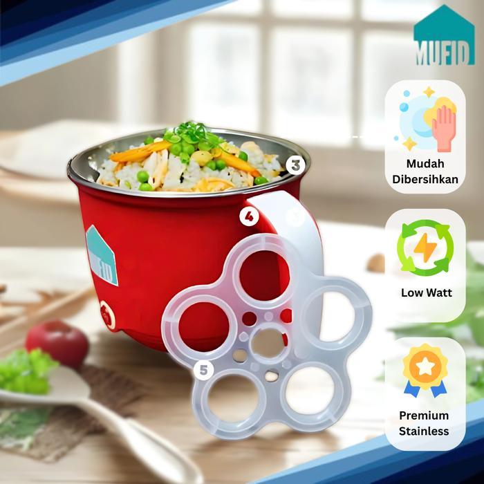 Philips - Panci Listrik Original Cup Serbaguna Multfungsi Pot Stainless Steel Penggorengan Listrik