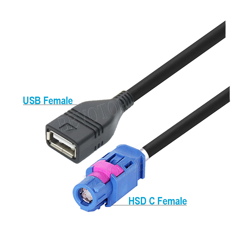 1PCS HSD to USB Female Car Head Unit Control Screen RCC NAC Cable Adapter for Peugeot 206 207 307